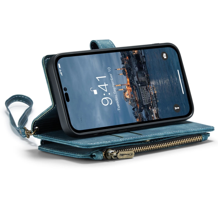 For iPhone 14 Pro CaseMe C30 Multifunctional Phone Leather Case(Blue) - iPhone 14 Pro Cases by CaseMe | Online Shopping South Africa | PMC Jewellery | Buy Now Pay Later Mobicred