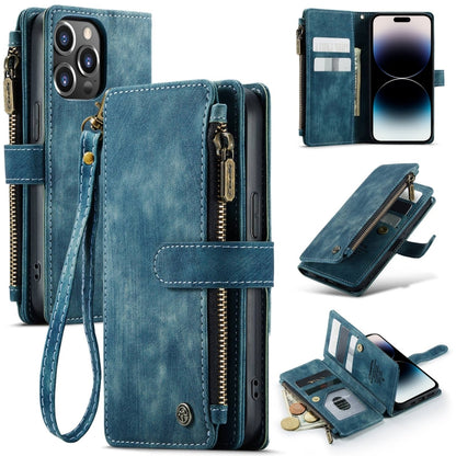 For iPhone 14 Pro Max CaseMe C30 Multifunctional Phone Leather Case (Blue) - iPhone 14 Pro Max Cases by CaseMe | Online Shopping South Africa | PMC Jewellery | Buy Now Pay Later Mobicred