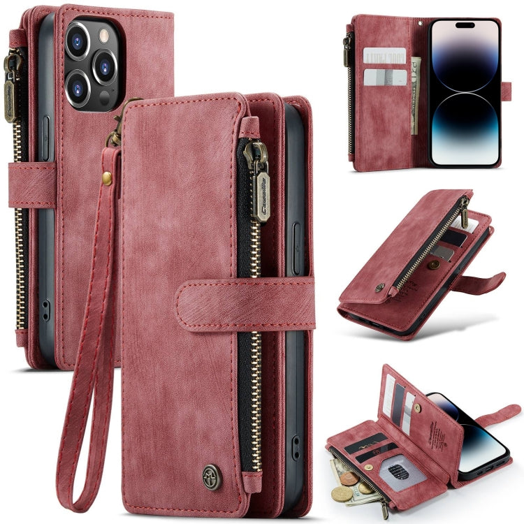 For iPhone 14 Pro Max CaseMe C30 Multifunctional Phone Leather Case (Red) - iPhone 14 Pro Max Cases by CaseMe | Online Shopping South Africa | PMC Jewellery | Buy Now Pay Later Mobicred