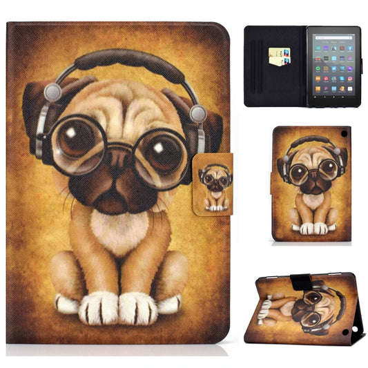 For Amazon Kindle Fire 7 2022 Electric Horizontal Flat Painted Leather Tablet Case(Shar Pei) - Amazon by PMC Jewellery | Online Shopping South Africa | PMC Jewellery | Buy Now Pay Later Mobicred