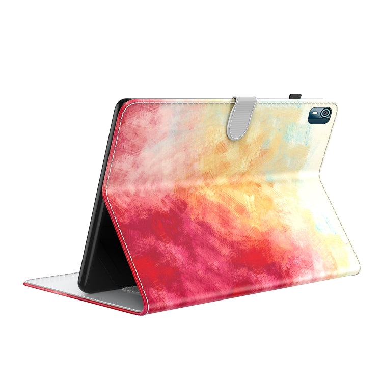 For Nokia T10 Watercolor Pattern Flip Leather Tablet Case(Spring Cherry) - Nokia by PMC TechLife | Online Shopping South Africa | PMC TechLife | Buy Now Pay Later Mobicred
