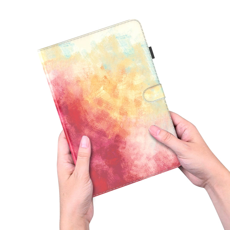 For Nokia T10 Watercolor Pattern Flip Leather Tablet Case(Spring Cherry) - Nokia by PMC TechLife | Online Shopping South Africa | PMC TechLife | Buy Now Pay Later Mobicred