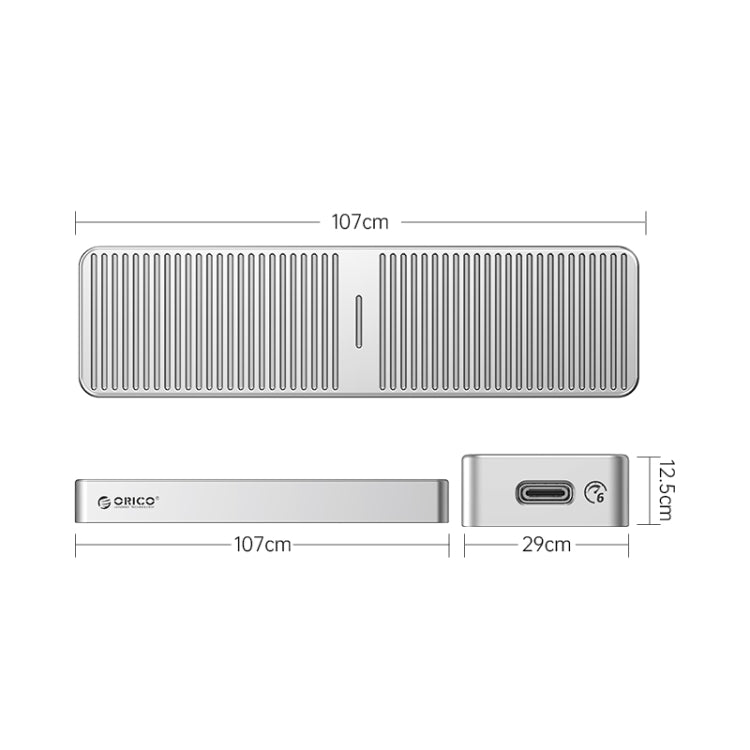 ORICO M221C3-SV M.2 NGFF 6Gbps SSD Enclosure(Silver) - External Hard Drives by ORICO | Online Shopping South Africa | PMC Jewellery | Buy Now Pay Later Mobicred