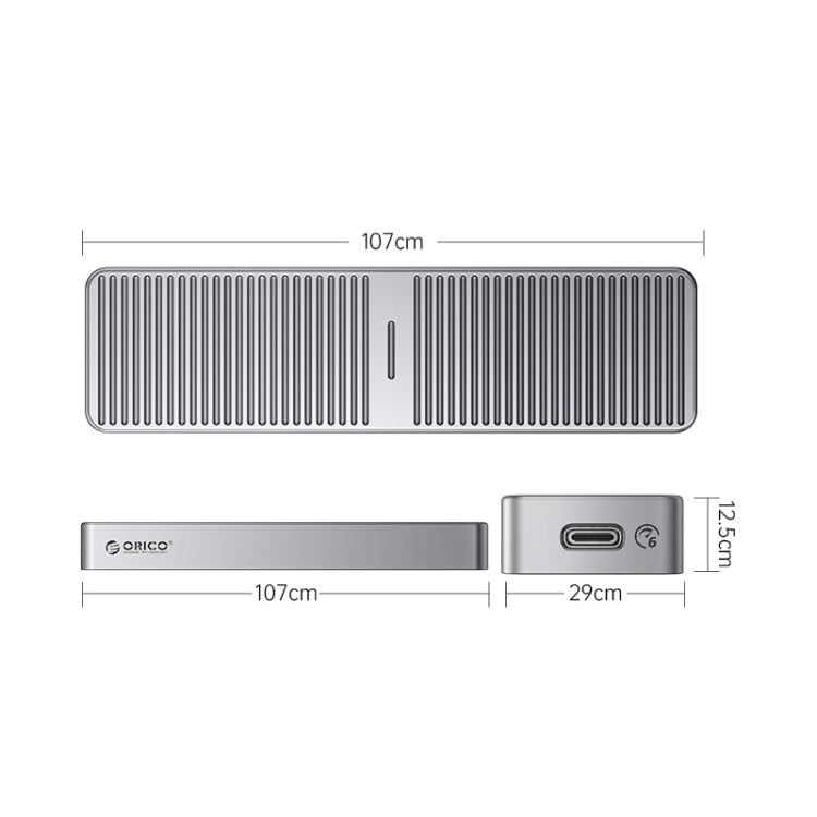 ORICO M221C3-GY M.2 NGFF 6Gbps SSD Enclosure(Grey) - External Hard Drives by ORICO | Online Shopping South Africa | PMC Jewellery | Buy Now Pay Later Mobicred