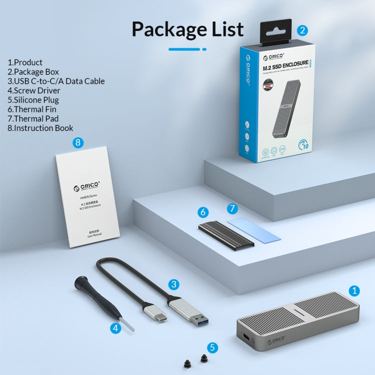 ORICO M221C3-GY M.2 NGFF 6Gbps SSD Enclosure(Grey) - External Hard Drives by ORICO | Online Shopping South Africa | PMC Jewellery | Buy Now Pay Later Mobicred