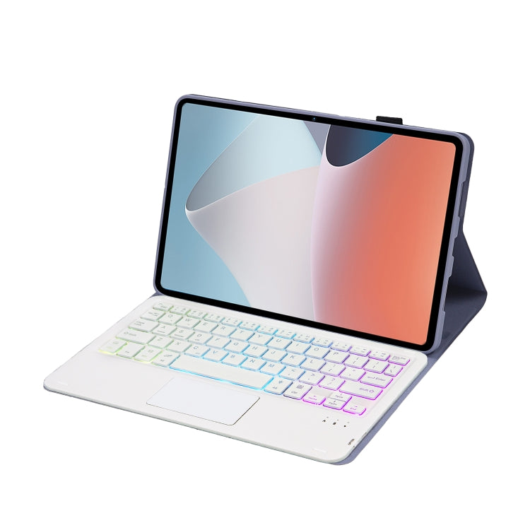OP12-AS Lambskin Texture Ultra-thin Bluetooth Keyboard Leather Case with Touchpad & Backlight For OPPO Pad Air 10.4 inch(Purple) - free shipping - PMC TechLife - Order now!