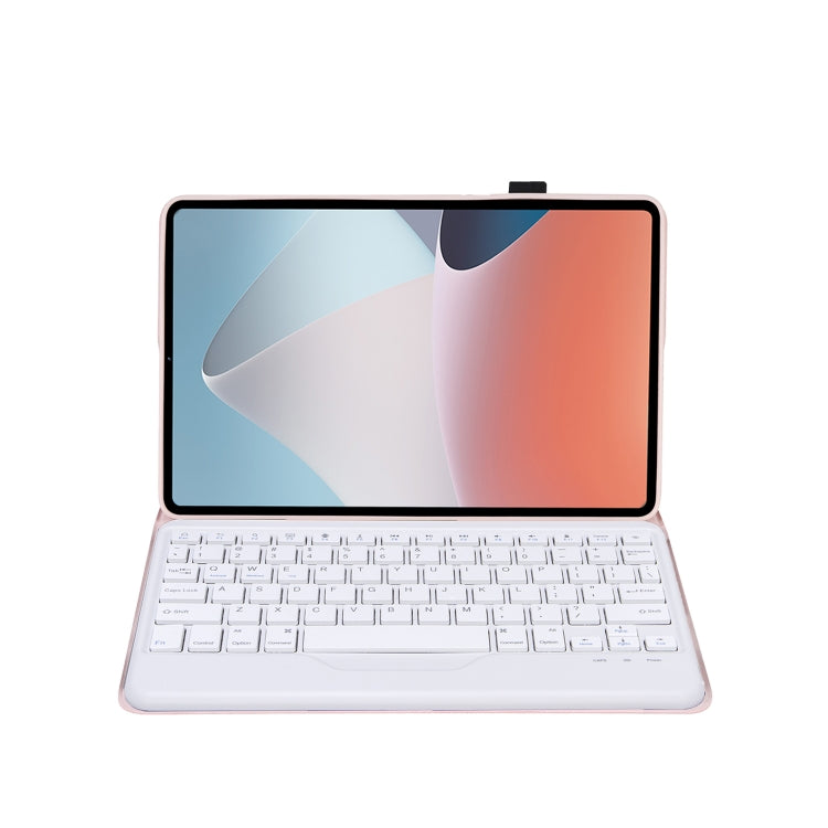 OP12-B Lambskin Texture Ultra-thin Bluetooth Keyboard Leather Case For OPPO Pad Air 10.4 inch(Pink) - OPPO Keyboard by PMC TechLife | Online Shopping South Africa | PMC TechLife | Buy Now Pay Later Mobicred