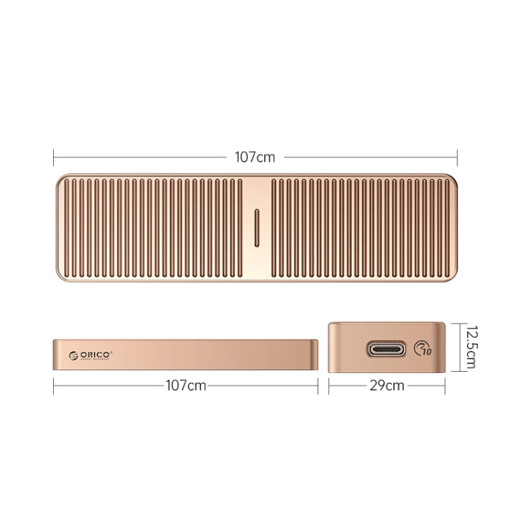 ORICO FV25C3-G2-RG 10Gbps USB3.2 Gen2 Type-C M.2 NVMe/NGFF(SATA) Dual Protocol SSD Enclosure(Gold) - External Hard Drives by ORICO | Online Shopping South Africa | PMC Jewellery | Buy Now Pay Later Mobicred