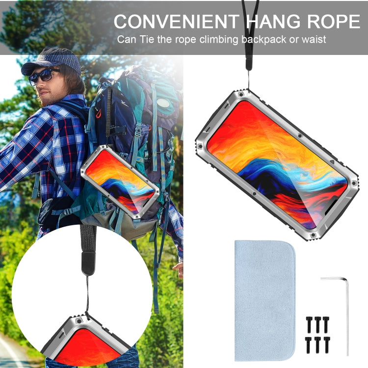 For iPhone 14 R-JUST Shockproof Waterproof Dust-proof Case with Holder (Silver) - free shipping - PMC TechLife - Order now!