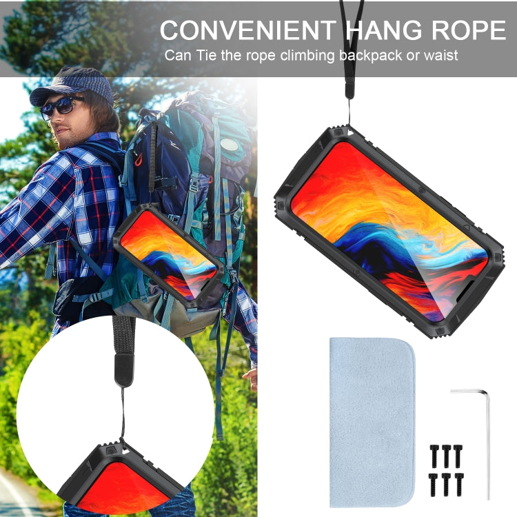 For iPhone 14 Plus R-JUST Shockproof Waterproof Dust-proof Case with Holder (Black) - free shipping - PMC TechLife - Order now!