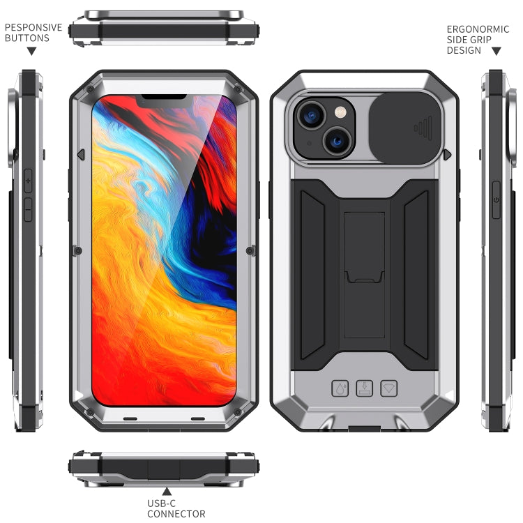 For iPhone 14 Plus R-JUST Shockproof Life Waterproof Dust-proof Case (Silver) - iPhone 14 Plus Cases by R-JUST | Online Shopping South Africa | PMC TechLife | Buy Now Pay Later Mobicred