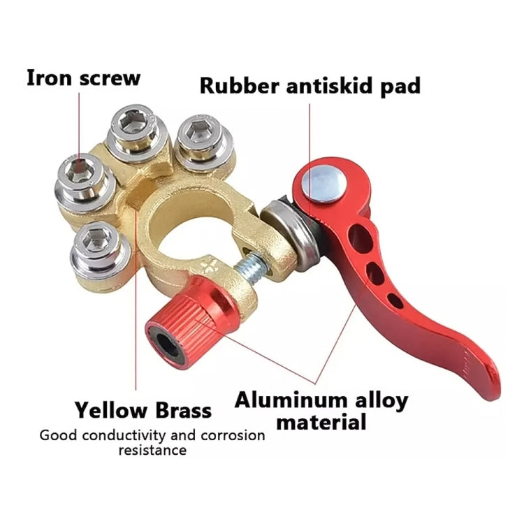1 Pair Car Battery Terminals Quick Disconnect Cables Connectors, with L Wrench + 40A Terminal + Insulation Pad - Booster Cable & Clip by PMC TechLife | Online Shopping South Africa | PMC TechLife | Buy Now Pay Later Mobicred