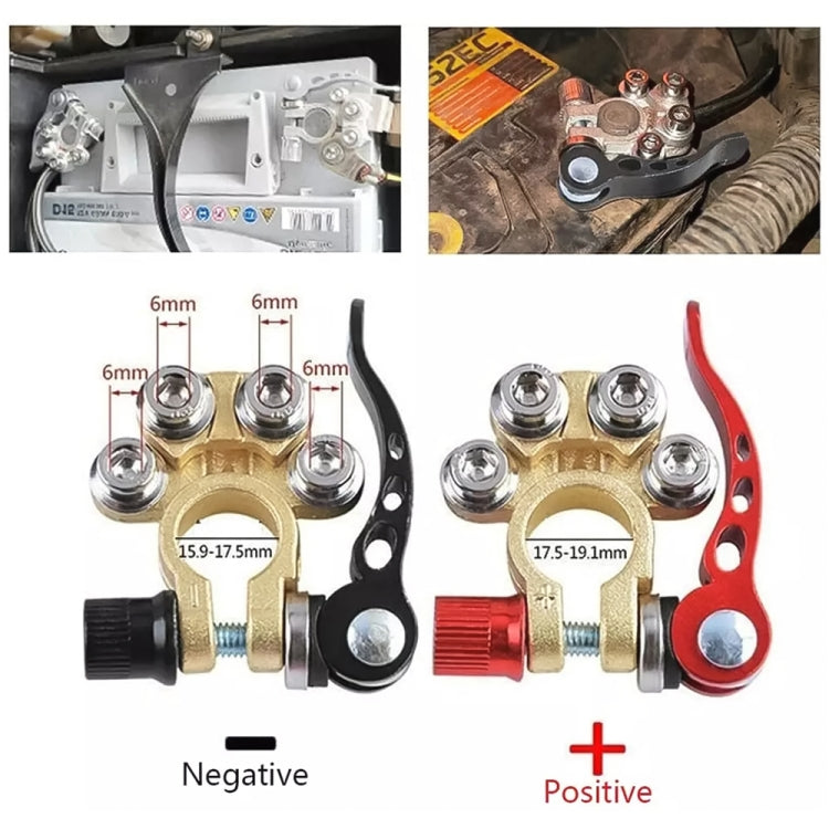 1 Pair Car Battery Terminals Quick Disconnect Cables Connectors, with L Wrench + 40A Terminal + Insulation Pad - Booster Cable & Clip by PMC TechLife | Online Shopping South Africa | PMC TechLife | Buy Now Pay Later Mobicred