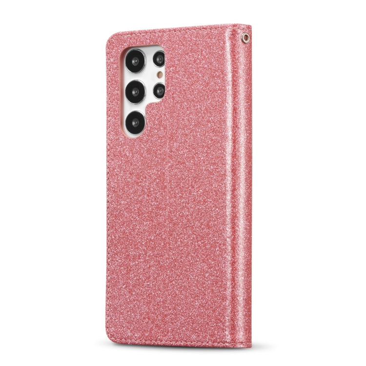 For Samsung Galaxy S22 5G Glitter Powder Love Leather Phone Case(Rose Red) - Galaxy S22 5G Cases by PMC Jewellery | Online Shopping South Africa | PMC Jewellery