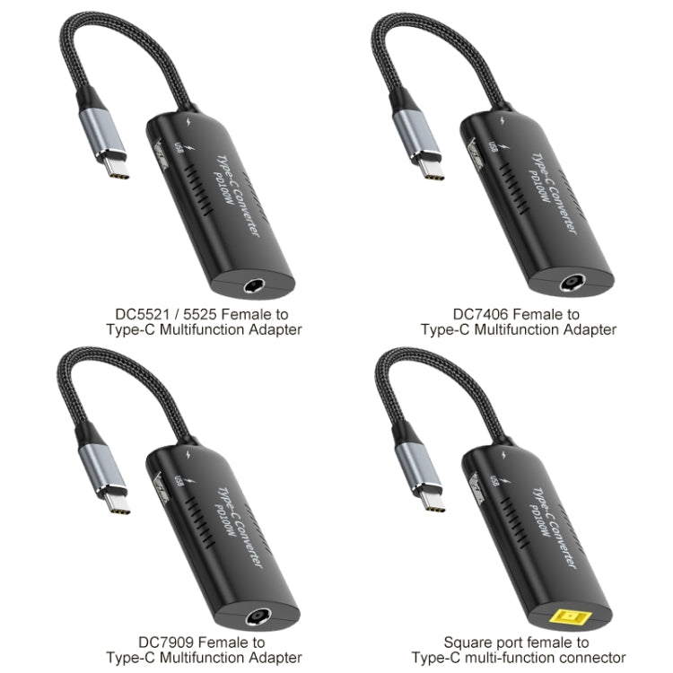 DC5521 / 5525 + Type-C + USB Female to Type-C Multifunction Apapter - Cable & Adapters by PMC Jewellery | Online Shopping South Africa | PMC Jewellery | Buy Now Pay Later Mobicred