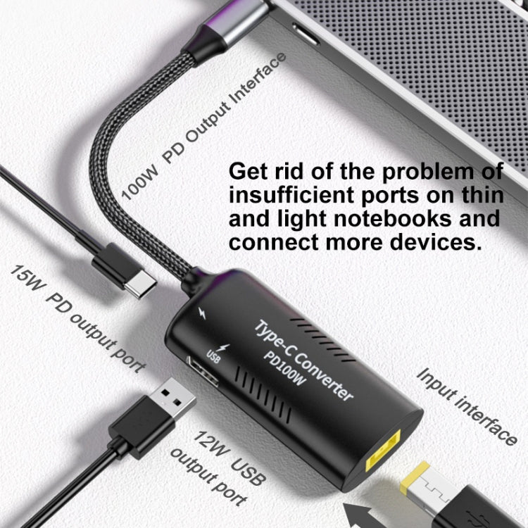 DC7406 + Type-C + USB Female to Type-C Multifunction Apapter - Cable & Adapters by PMC Jewellery | Online Shopping South Africa | PMC Jewellery | Buy Now Pay Later Mobicred