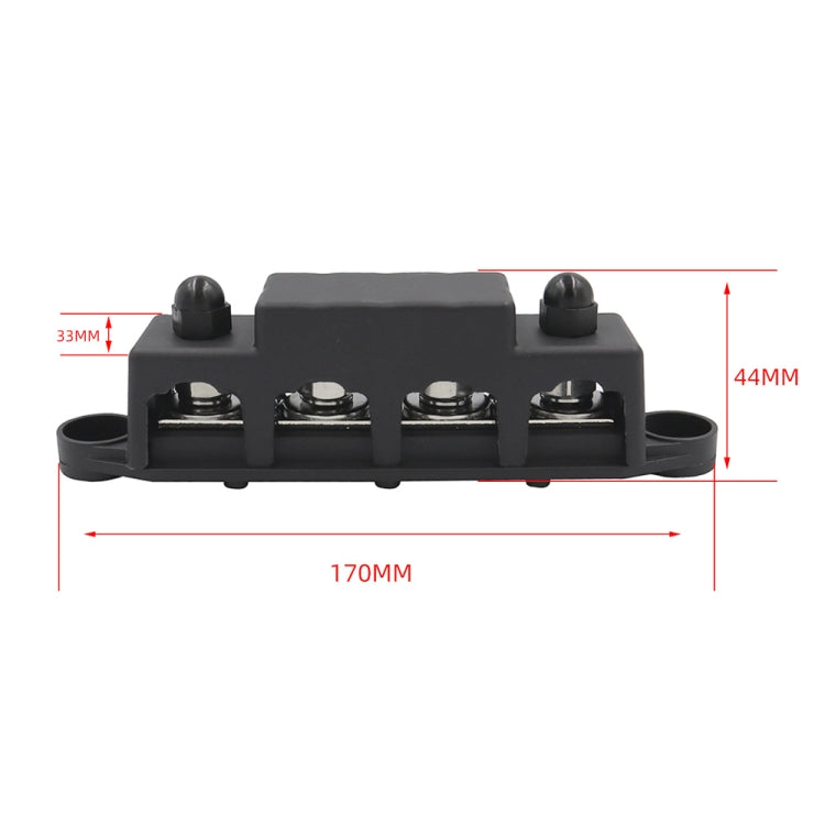 Black M10 Stud RV Ship High Current Power Distribution Terminal Block with Cover - free shipping - PMC TechLife - Order now!