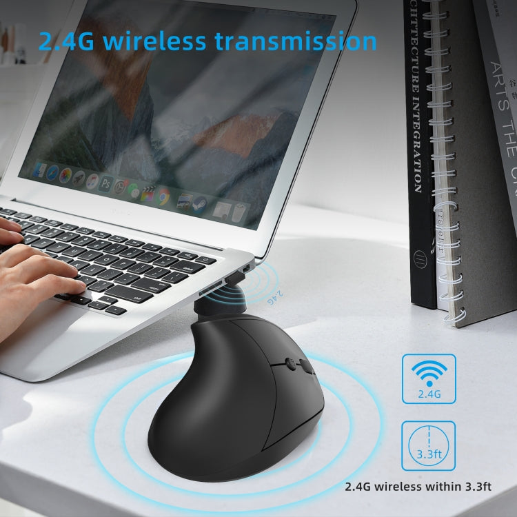 X10 2.4G Wireless Rechargeable Vertical Ergonomic Gaming Mouse(Black) - Wireless Mice by PMC Jewellery | Online Shopping South Africa | PMC Jewellery | Buy Now Pay Later Mobicred