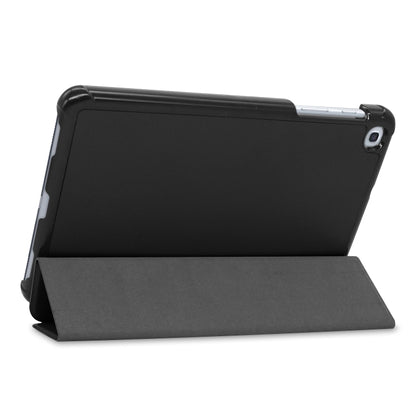 For Galaxy Tab A 8.4 (2020) Custer Pattern Pure Color Horizontal Flip Leather Case with Three-folding Holder(Black) - Tab A 8.4 (2020) by PMC Jewellery | Online Shopping South Africa | PMC Jewellery