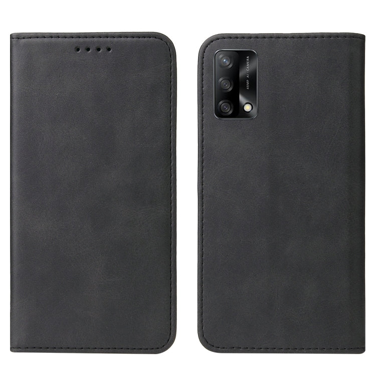 For OPPO A74 4G Magnetic Closure Leather Phone Case(Black) - OPPO Cases by PMC TechLife | Online Shopping South Africa | PMC TechLife | Buy Now Pay Later Mobicred