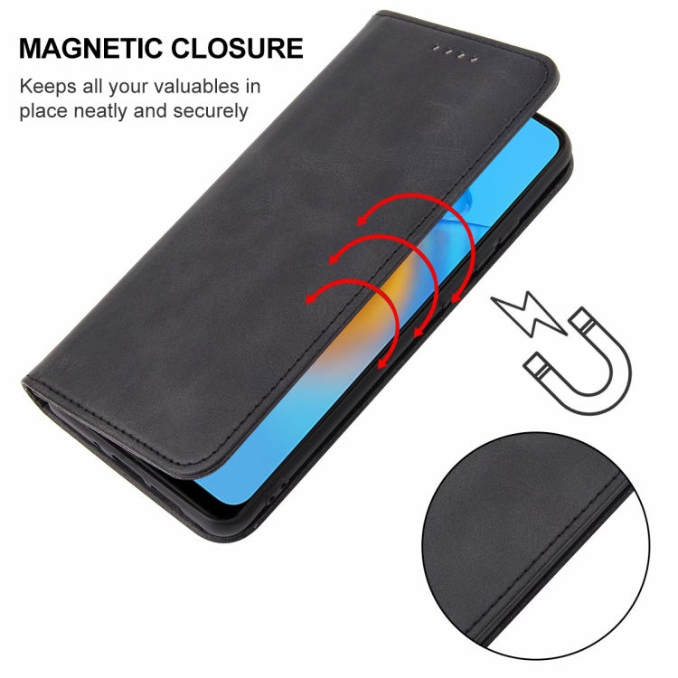 For OPPO A74 4G Magnetic Closure Leather Phone Case(Black) - OPPO Cases by PMC TechLife | Online Shopping South Africa | PMC TechLife | Buy Now Pay Later Mobicred
