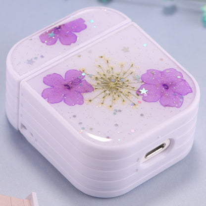 For AirPods 1 / 2 Beautiful Ladies Flowers Pattern Wireless Earphone Protective Case(Purple) - For AirPods 1/2 by PMC Jewellery | Online Shopping South Africa | PMC Jewellery