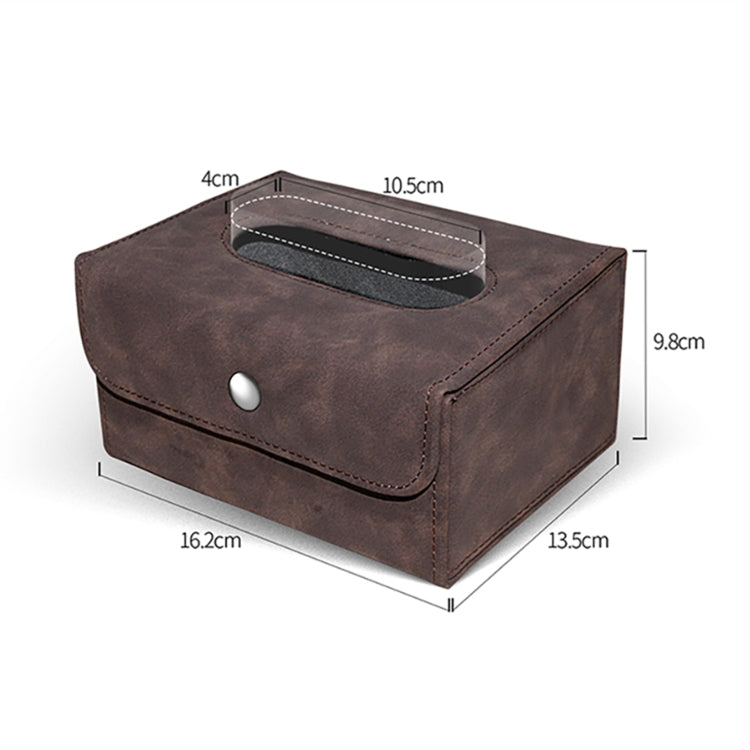 Car Hanging Type Tissue Box Sheepskin Leather Facial Tissue Case(Black) - Tissue Boxes by PMC TechLife | Online Shopping South Africa | PMC TechLife | Buy Now Pay Later Mobicred