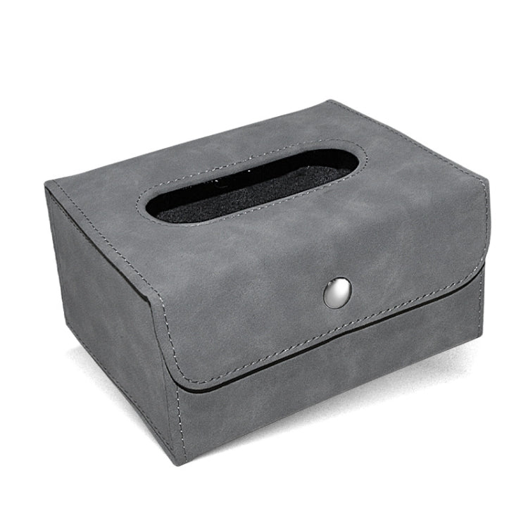 Car Hanging Type Tissue Box Sheepskin Leather Facial Tissue Case(Grey) - Tissue Boxes by PMC TechLife | Online Shopping South Africa | PMC TechLife | Buy Now Pay Later Mobicred