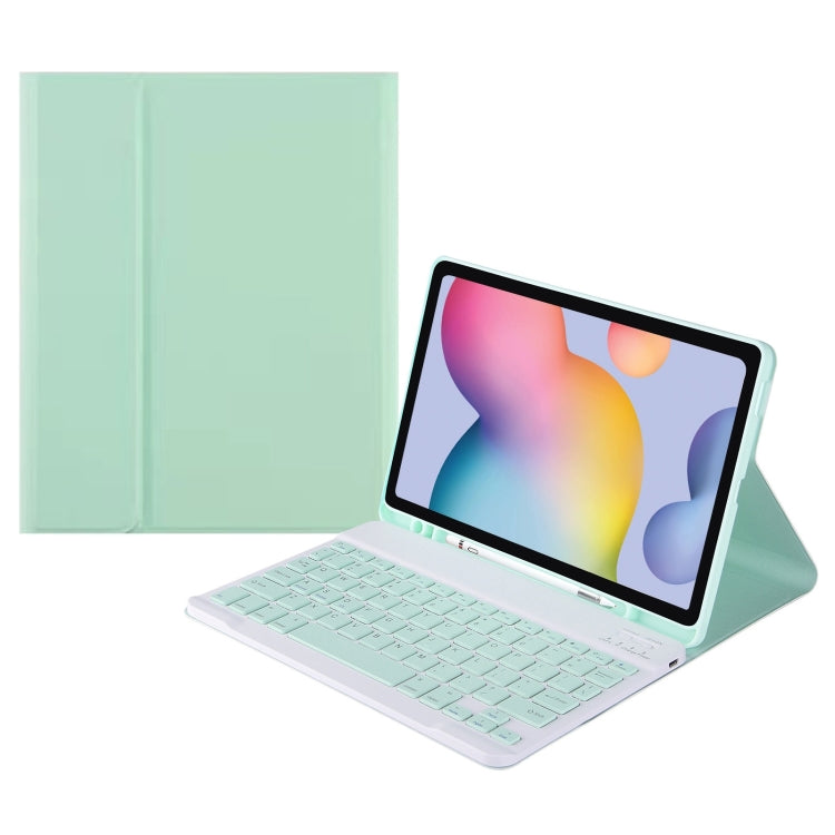 Square Cap Bluetooth Keyboard Leather Case with Pen Slot For Samsung Galaxy Tab S7(Green) - Samsung Keyboard by PMC TechLife | Online Shopping South Africa | PMC TechLife