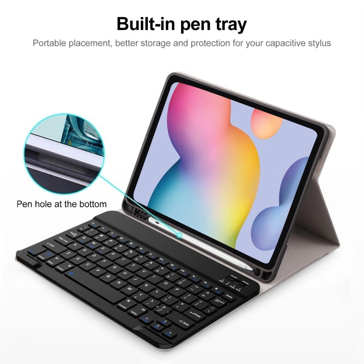 Square Cap Bluetooth Keyboard Leather Case with Pen Slot For Samsung Galaxy Tab S7(Light Blue) - Samsung Keyboard by PMC Jewellery | Online Shopping South Africa | PMC Jewellery