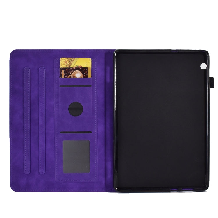 For Huawei MediaPad T5 Embossed Smile Flip Tablet Leather Case(Purple) - Huawei by PMC TechLife | Online Shopping South Africa | PMC TechLife | Buy Now Pay Later Mobicred