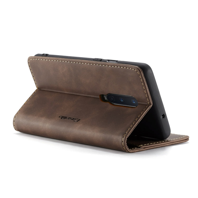 For OnePlus 8 CaseMe Multifunctional Horizontal Flip Leather Case, with Card Slot & Holder & Wallet(Coffee) - OnePlus Cases by CaseMe | Online Shopping South Africa | PMC Jewellery | Buy Now Pay Later Mobicred