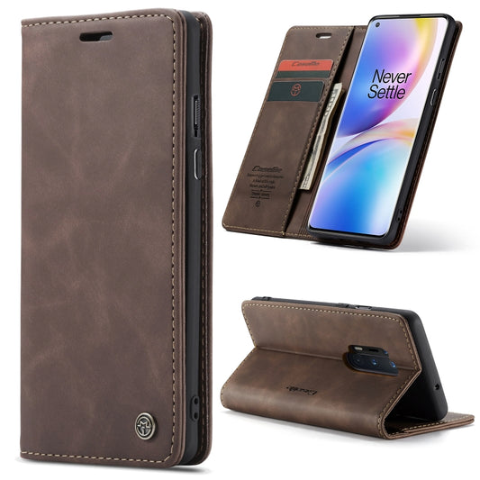 For OnePlus 8 Pro CaseMe Multifunctional Horizontal Flip Leather Case, with Card Slot & Holder & Wallet(Coffee) - OnePlus Cases by CaseMe | Online Shopping South Africa | PMC Jewellery | Buy Now Pay Later Mobicred