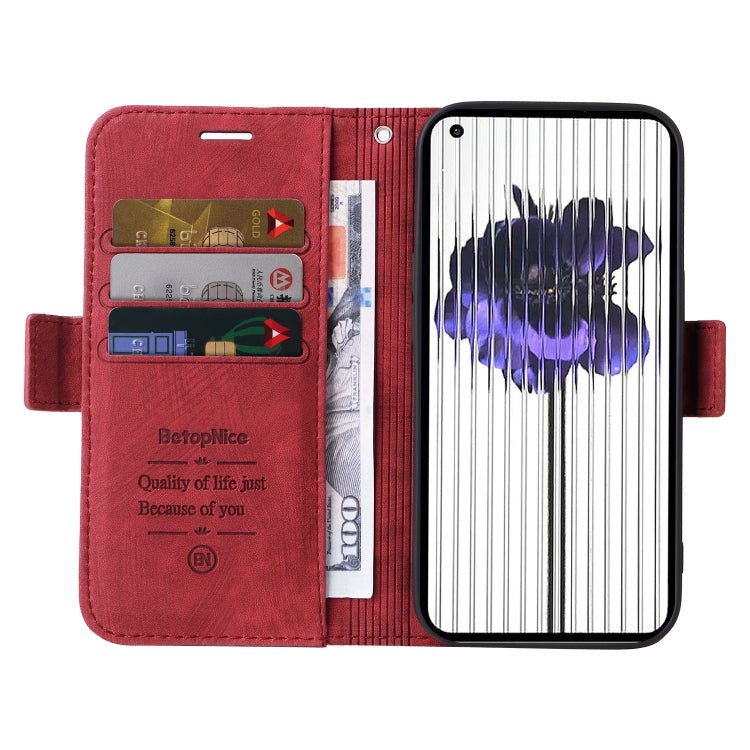 For Nothing Phone 1 BETOPNICE Dual-side Buckle Leather Phone Case(Red) - More Brand by BETOPNICE | Online Shopping South Africa | PMC Jewellery | Buy Now Pay Later Mobicred