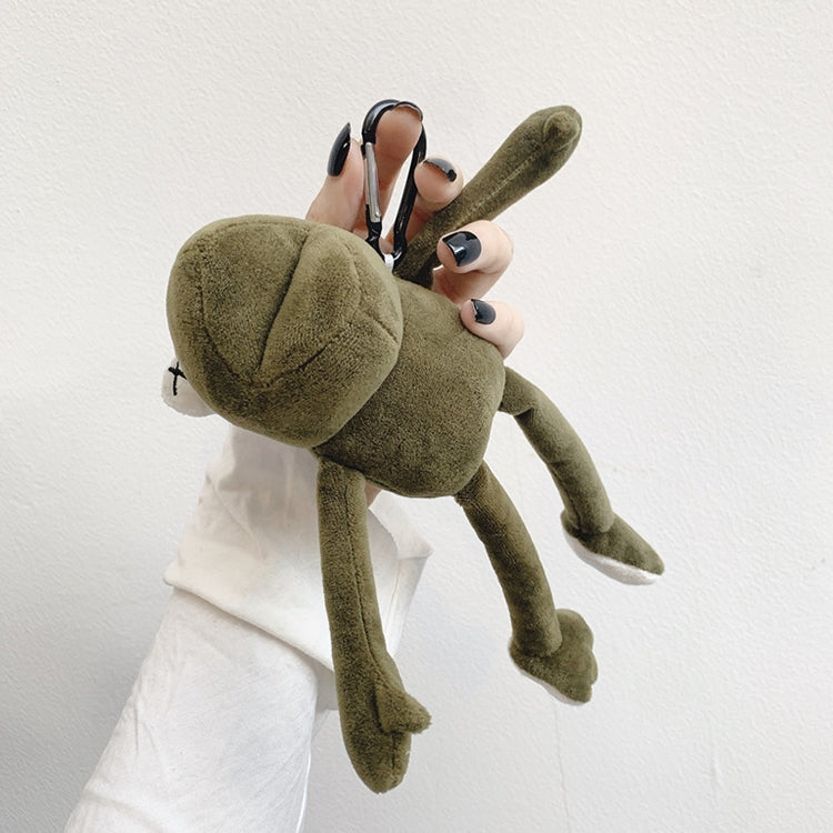 For AirPods 1 / 2 Plush Cute Frog Doll Headphone Protective Case with Hook - For AirPods 1/2 by PMC Jewellery | Online Shopping South Africa | PMC Jewellery | Buy Now Pay Later Mobicred