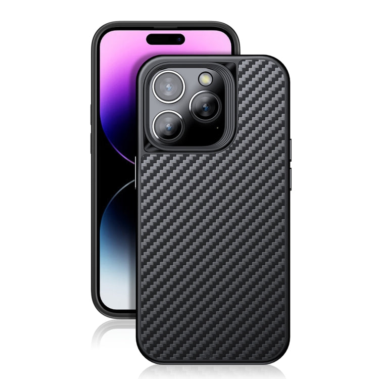 For iPhone 14 Pro wlons Magsafe Carbon Fiber Kevlar TPU Phone Case(Black) - iPhone 14 Pro Cases by wlons | Online Shopping South Africa | PMC Jewellery | Buy Now Pay Later Mobicred