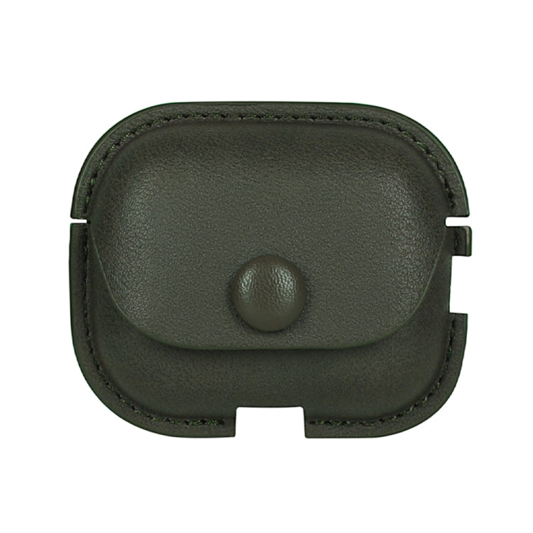 For AirPods Pro 2 Litchi Texture PU Leather Earphone Protective Case with Hook(Green) - For AirPods Pro 2 by PMC Jewellery | Online Shopping South Africa | PMC Jewellery | Buy Now Pay Later Mobicred