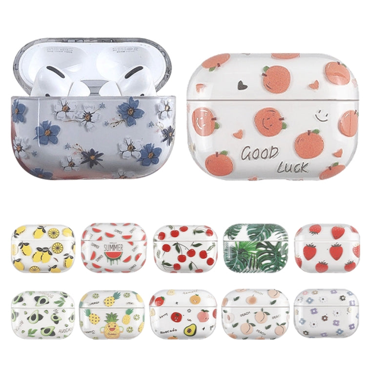 For AirPods Pro 2 Bronzing Fruit Pattern PC Earphone Hard Protective Case(Peach) - For AirPods Pro 2 by PMC Jewellery | Online Shopping South Africa | PMC Jewellery | Buy Now Pay Later Mobicred