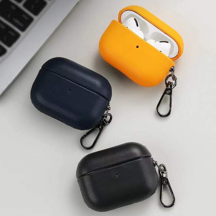 For Apple AirPods Pro 2 PU Leather Wireless Bluetooth Earphone Protective Case(Orange) - For AirPods Pro 2 by PMC Jewellery | Online Shopping South Africa | PMC Jewellery | Buy Now Pay Later Mobicred