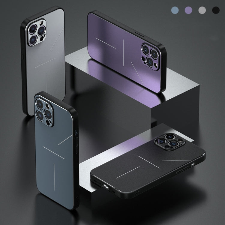 For iPhone 14 Plus R-JUST RJ52 3-Line Style Metal TPU Shockproof Phone Case(Blue) - iPhone 14 Plus Cases by R-JUST | Online Shopping South Africa | PMC TechLife