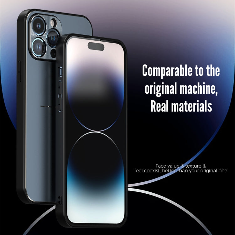 For iPhone 14 Pro Max R-JUST RJ52 3-Line Style Metal TPU Shockproof Phone Case(Silver) - iPhone 14 Pro Max Cases by R-JUST | Online Shopping South Africa | PMC TechLife