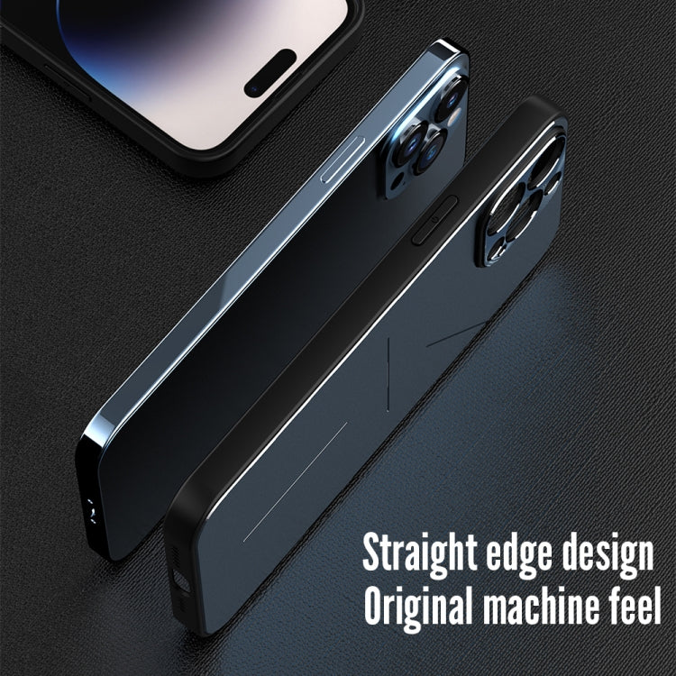 For iPhone 14 Pro Max R-JUST RJ52 3-Line Style Metal TPU Shockproof Phone Case(Silver) - iPhone 14 Pro Max Cases by R-JUST | Online Shopping South Africa | PMC TechLife