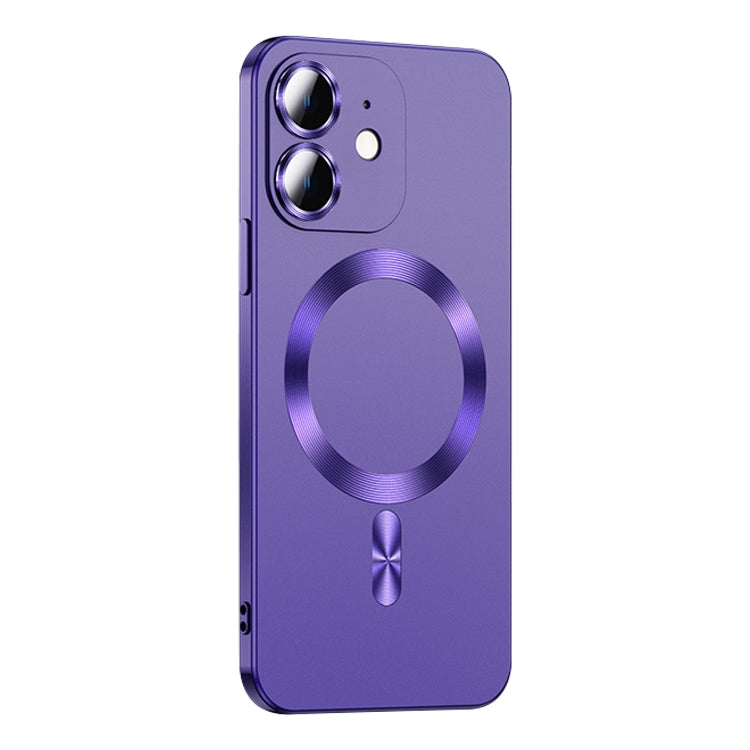 For iPhone 12 Liquid Lens Protector Magsafe Phone Case(Dark Purple) - iPhone 12 / 12 Pro Cases by PMC TechLife | Online Shopping South Africa | PMC TechLife