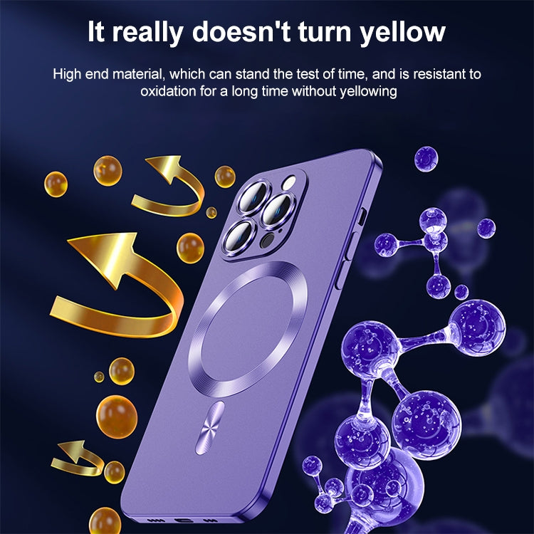 For iPhone 12 Liquid Lens Protector Magsafe Phone Case(Dark Purple) - iPhone 12 / 12 Pro Cases by PMC TechLife | Online Shopping South Africa | PMC TechLife