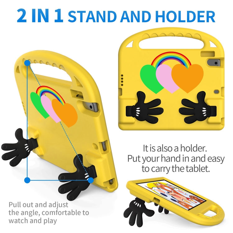 For Lenovo Tab B10 10.1 2020 Love Small Palm Holder EVA Tablet Case(Yellow) - Lenovo by PMC TechLife | Online Shopping South Africa | PMC TechLife | Buy Now Pay Later Mobicred