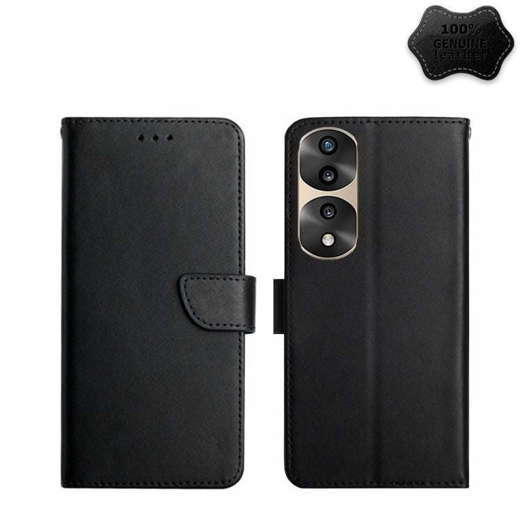 For Honor 70 Pro/70 Pro+ Genuine Leather Fingerprint-proof Flip Phone Case(Black) - Honor Cases by PMC TechLife | Online Shopping South Africa | PMC TechLife | Buy Now Pay Later Mobicred