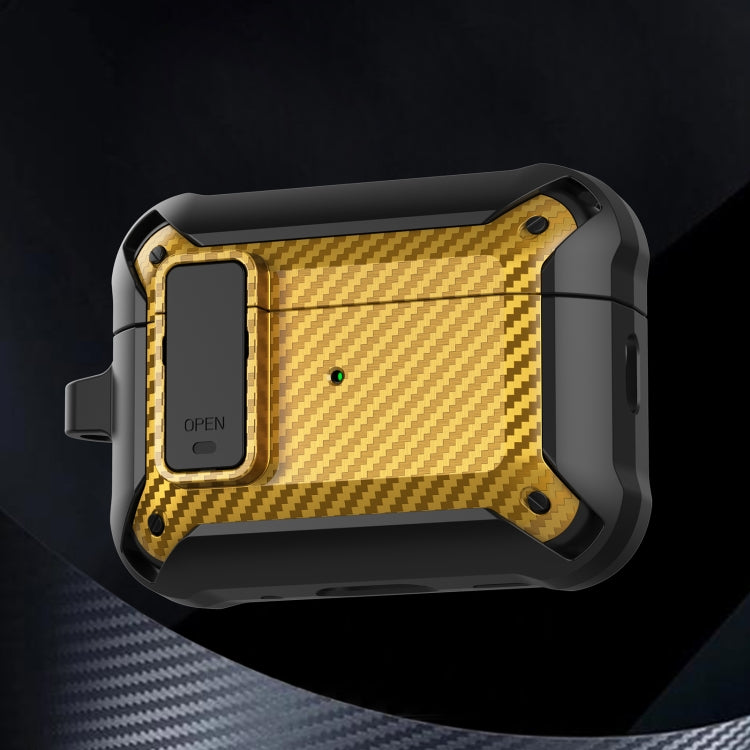 For AirPods Pro 2 Bumblebee Carbon Fiber Earphone Protective Case(Black Yellow) - For AirPods Pro 2 by PMC Jewellery | Online Shopping South Africa | PMC Jewellery | Buy Now Pay Later Mobicred