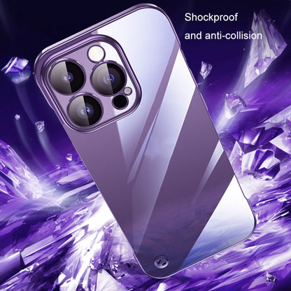 For iPhone 14 Electroplating Frameless Clear PC Phone Case(Purple) - iPhone 14 Cases by PMC Jewellery | Online Shopping South Africa | PMC Jewellery | Buy Now Pay Later Mobicred