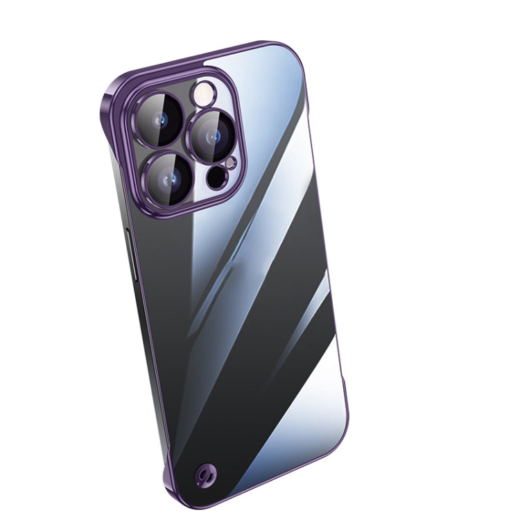 For iPhone 13 Pro Max Electroplating Frameless Clear PC Phone Case(Purple) - iPhone 13 Pro Max Cases by PMC Jewellery | Online Shopping South Africa | PMC Jewellery | Buy Now Pay Later Mobicred