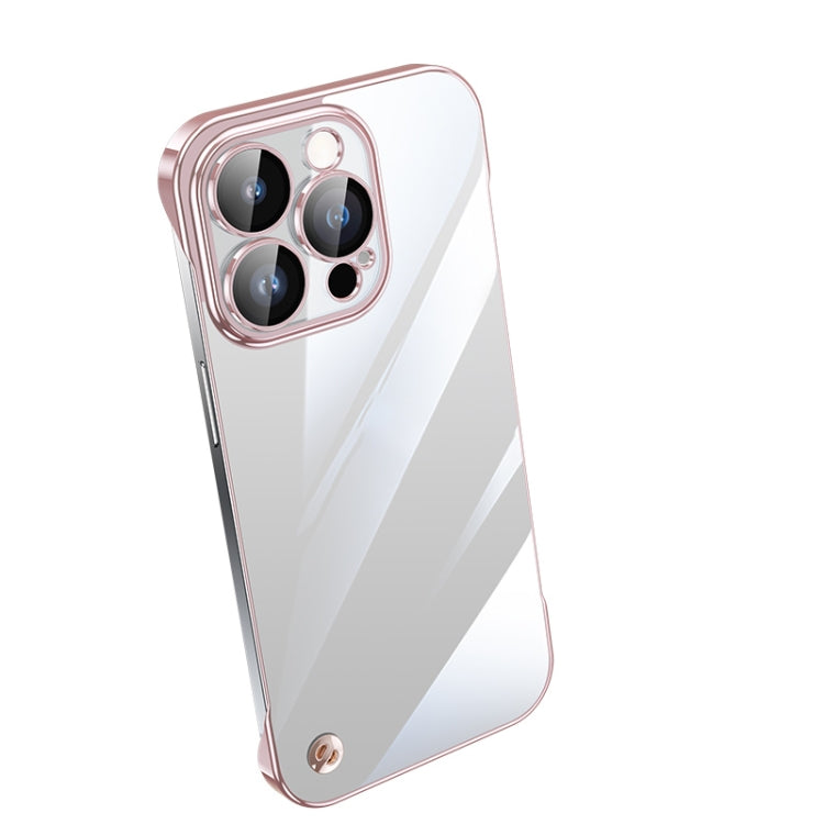 For iPhone 12 Pro Electroplating Frameless Clear PC Phone Case(Pink) - iPhone 12 / 12 Pro Cases by PMC Jewellery | Online Shopping South Africa | PMC Jewellery | Buy Now Pay Later Mobicred